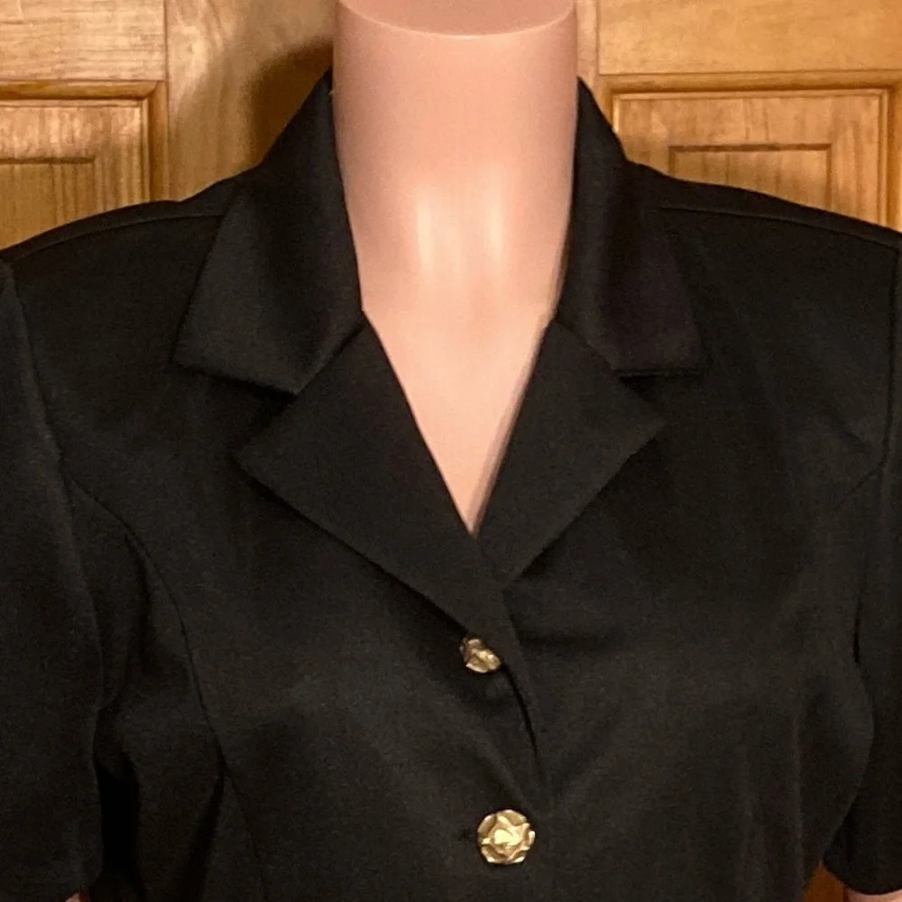 NWOT Pablo Collection Vintage 90s Short Sleeve Blouse & Midi Skirt Black Tan 14P